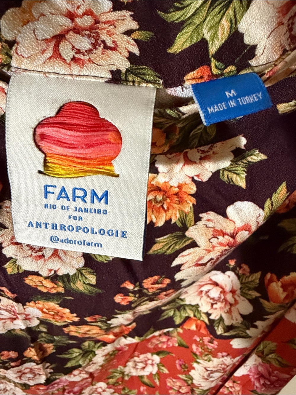 Farm Rio - Skirt - Floral Autumn Colors - Hi Lo Hem - size MED - EUC - Picture 5 of 12